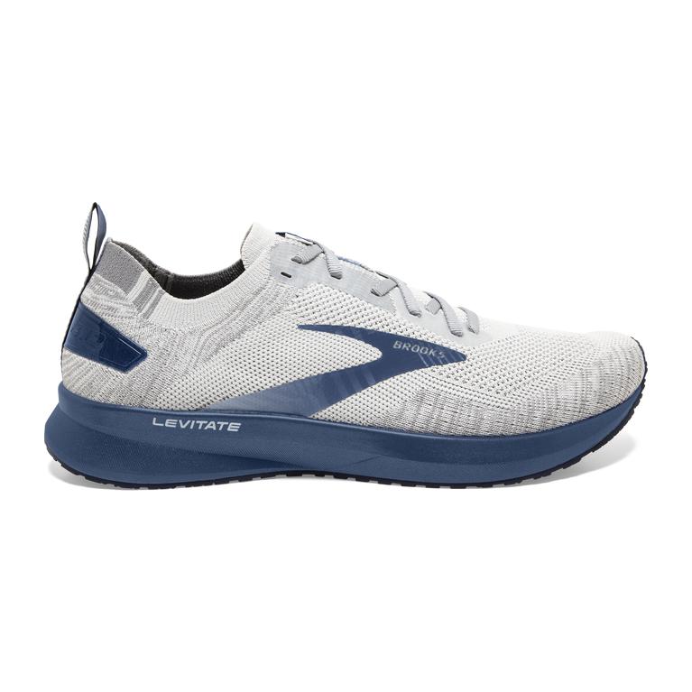 Brooks Levitate 4 Road Running Shoes - Men's - Grey/Oyster/Blue (36520-SFWR)